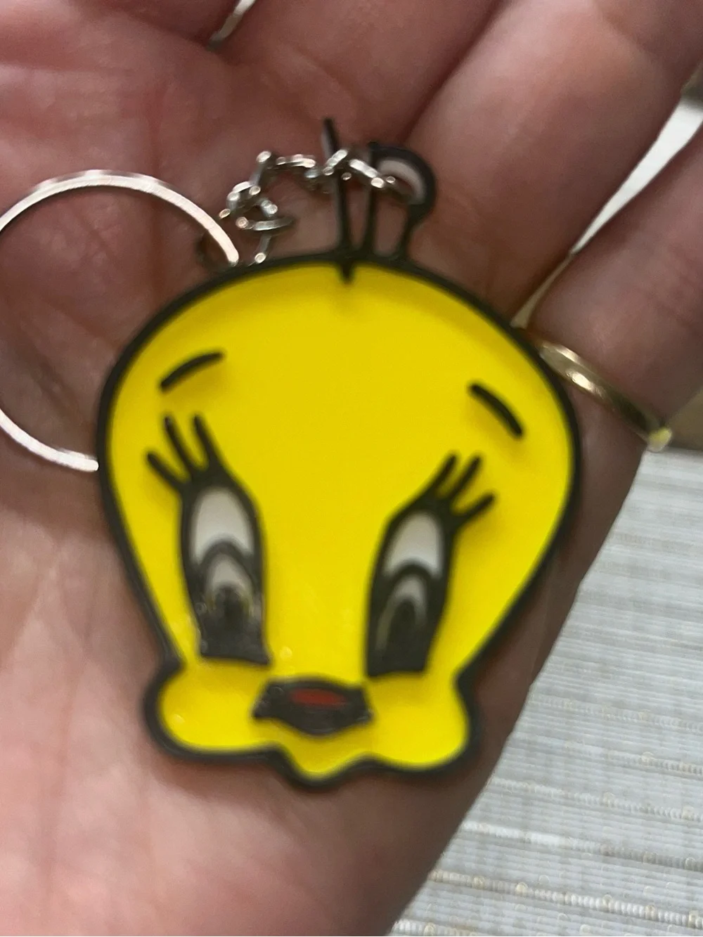 Tweety Bird Yellow 3D printed Keychain and magnetic bookmark set